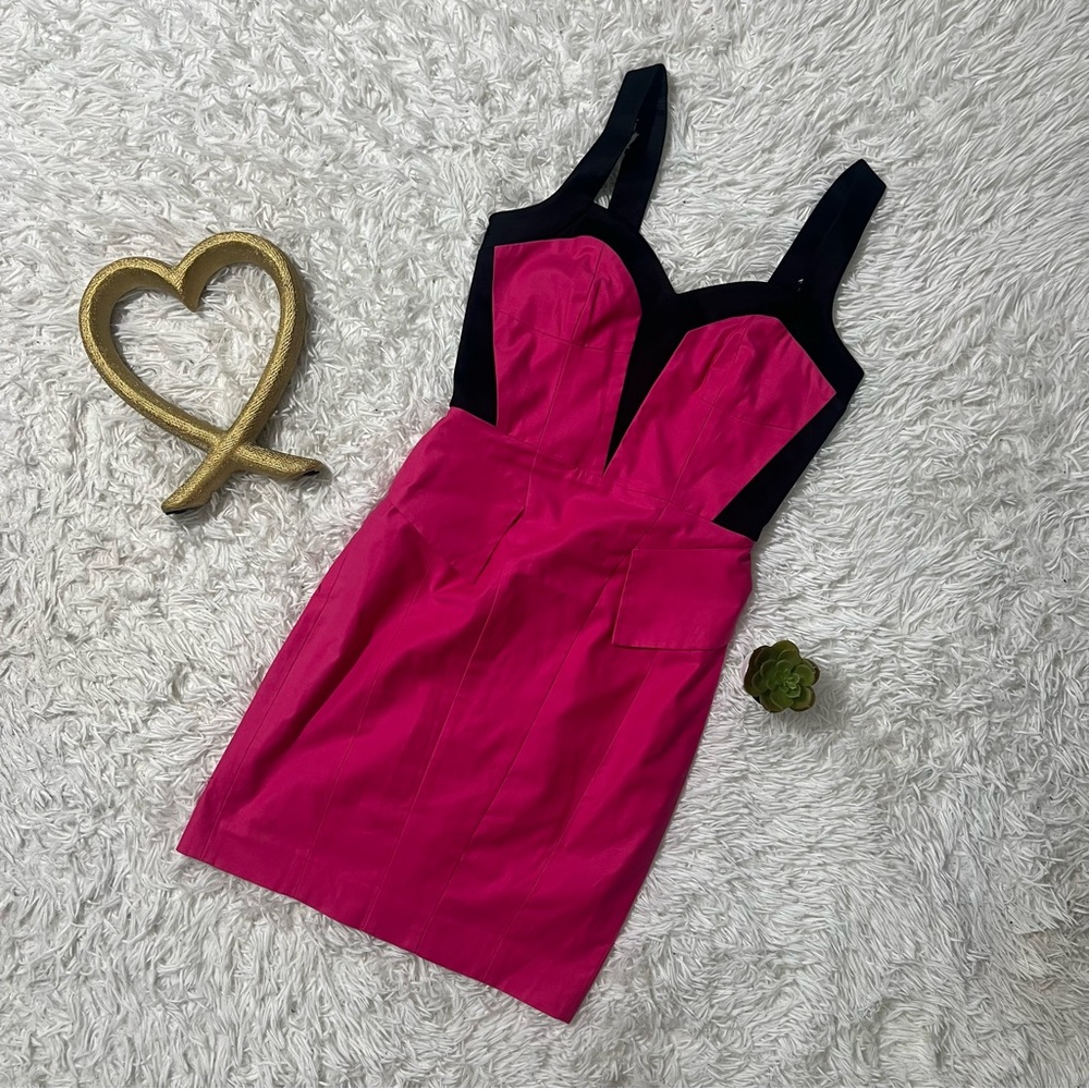 Bebe Pink and Black Mini Dress